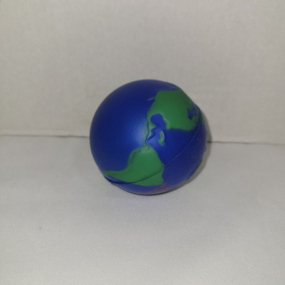 Globe Squishy Blue Green Stress Ball Stress Reliever Desk Toy 2.5"